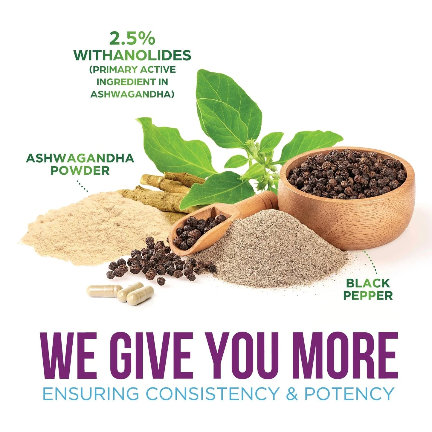 Experience Ultimate Wellness with Organic Ashwagandha Extra Strength 1950 mg - Premium Vegan Capsules for Stress, Immune, and Thyroid Support - 120 Count