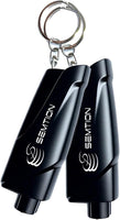 Window Breaker Seatbelt Cutter with Keychain Car Emergency Escape Tool for Land and Underwater, Pack of 2 (Black-Black)