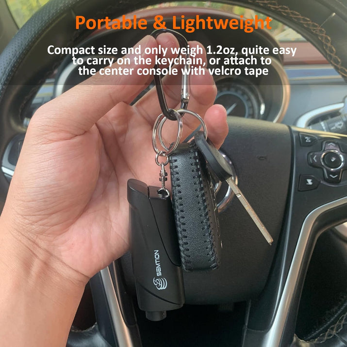 Window Breaker Seatbelt Cutter with Keychain Car Emergency Escape Tool for Land and Underwater, Pack of 2 (Black-Black)